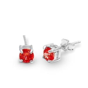 Stilvolle Ohrstecker mit rotem Stein.