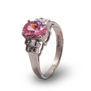 Eleganter Rosa-Diamantenring.