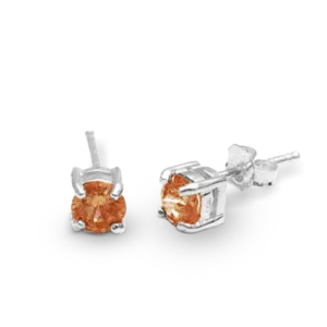 Stilvolle Ohrstecker mit orangefarbenem Stein.