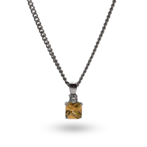 Anhänger mit einem champagnerfarbenen Diamanten.