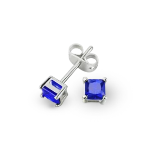 Eleganter Ohrstecker mit einem blauen Stein im klassischen Design.