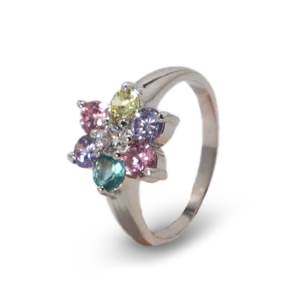 Herrlicher Ring mit farbiger Blume.