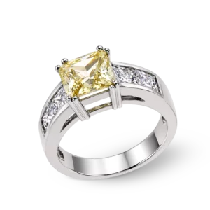 Zeitloser Diamantring mit hellem Diamanten.