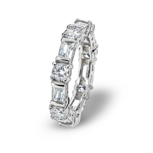 Eleganter silberfarbener Ring mit funkelnden Steinen.