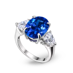 Silberring mit blauem Zirkonia-Stein.