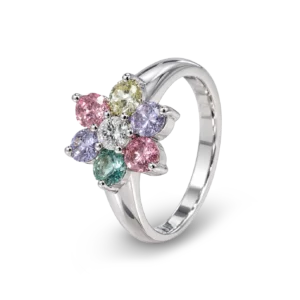 Herrlicher Ring mit farbiger Blume.