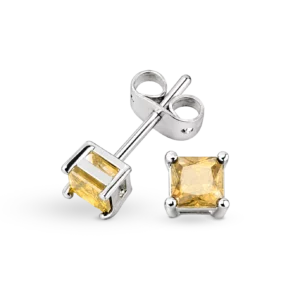 Eleganter Ohrstecker mit champagnerfarbenem Stein im klassischen Design.