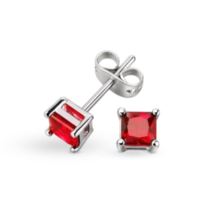 Rote Ohrstecker