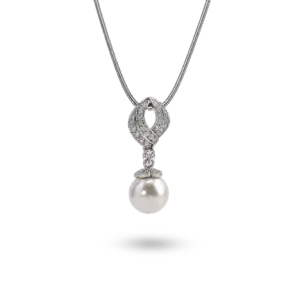Elegante Perlenanhänger, mit Diamantbesatz.