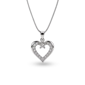 Herz-Kettenanhänger mit Diamanten.