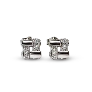 Quadratische Ohrstecker mit Diamanten