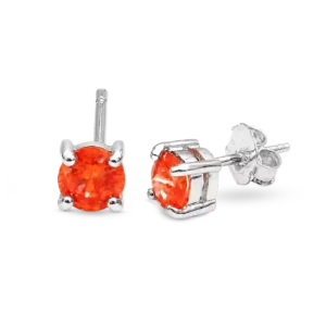 Stilvolle Ohrstecker mit orangefarbenem Stein.