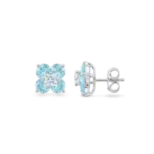 Blütenförmige Aqua-Ohrstecker